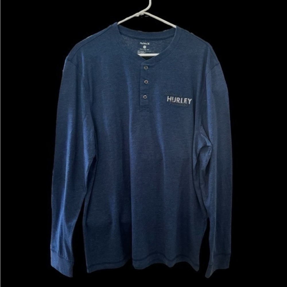 Hurley Coastal Blue Heather Long Sleeve Tee - Men’s Medium
